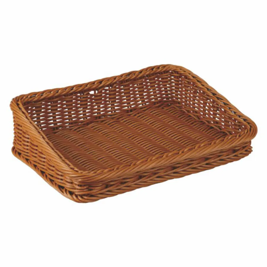 Corbeille Rectangulaire Inclinée Polypropylène Marron Foncé - 40 x 28 cm