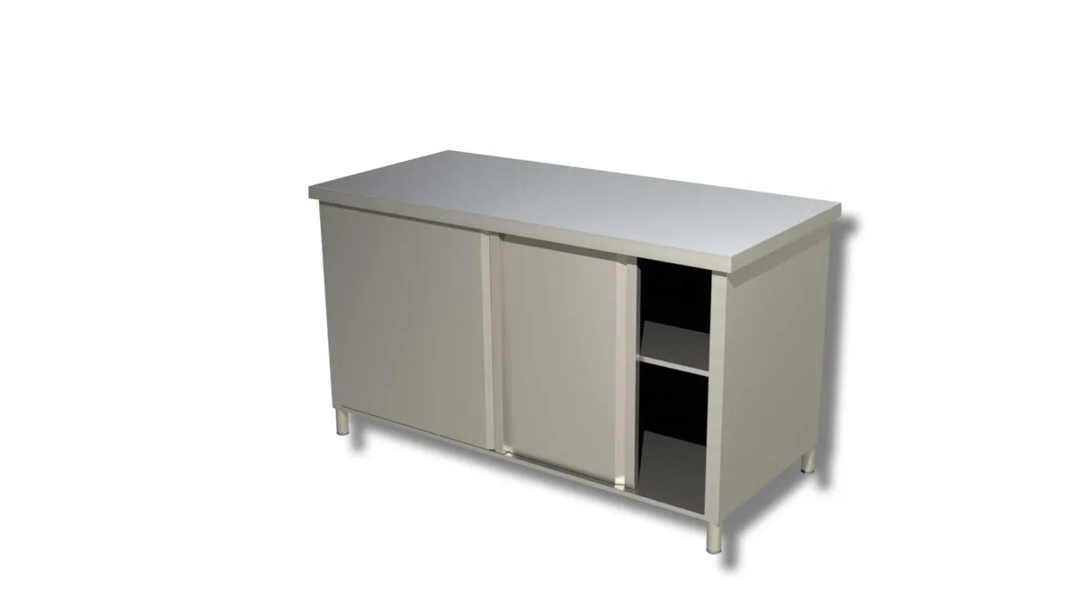 Meuble Inox avec Porte Battante - L 800 x P 600 mm