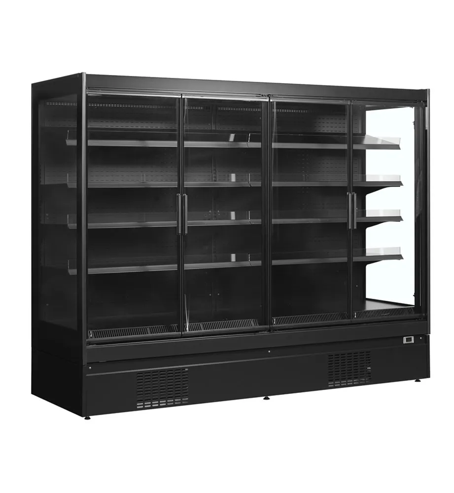 Vitrine Réfrigérée de Supermarché Positive Noir - 4 Portes - 1540 L