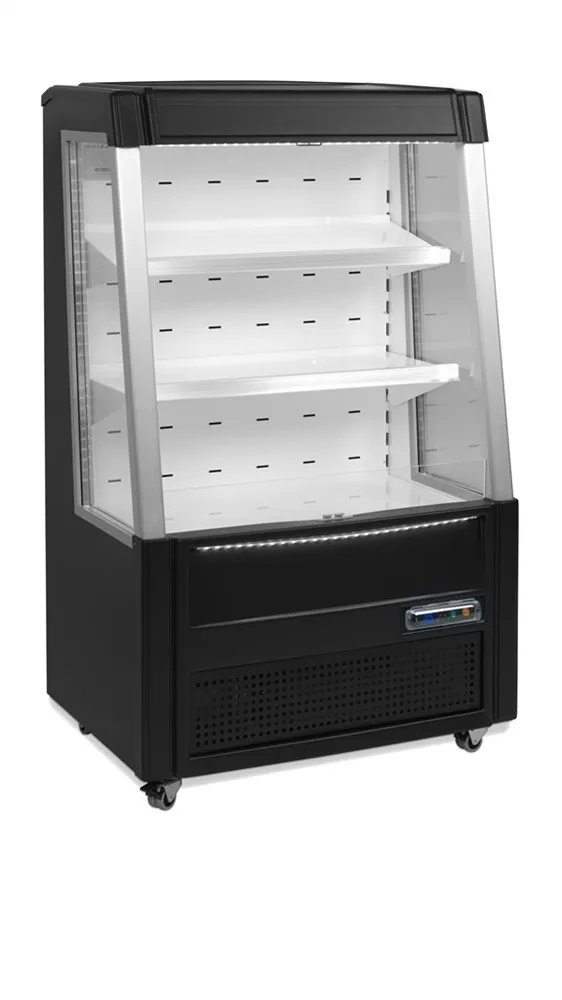 Vitrine Réfrigérée Ouverte Basse en Noir  - 242 L