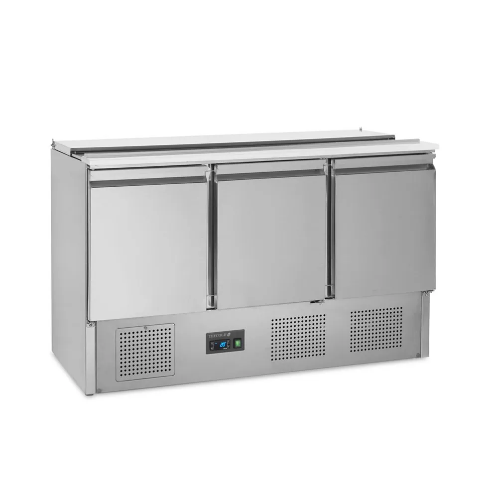 Saladette Réfrigérée GN 1/1 en Inox - 3 Portes - 368 L - 4 GN 1/1