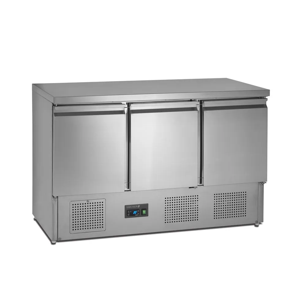 Saladette Réfrigérée Positive GN 1/1 en Inox - 3 Portes - 368 L - 4 GN 1/1