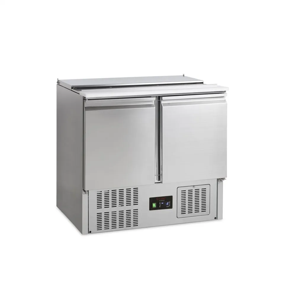 Saladette Réfrigérée GN 1/1 en Inox - 2 Portes - 225 L - 2 GN 1/1 et 2 GN 1/4