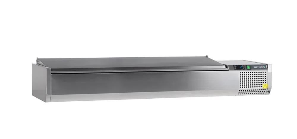 Saladette à Poser Couvercle Inox Statique 8 GN 1/4 - 41,6 L
