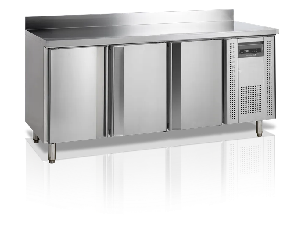 Refroidisseur de Comptoir à Snacks avec Dosseret - 3 Portes - 345 L