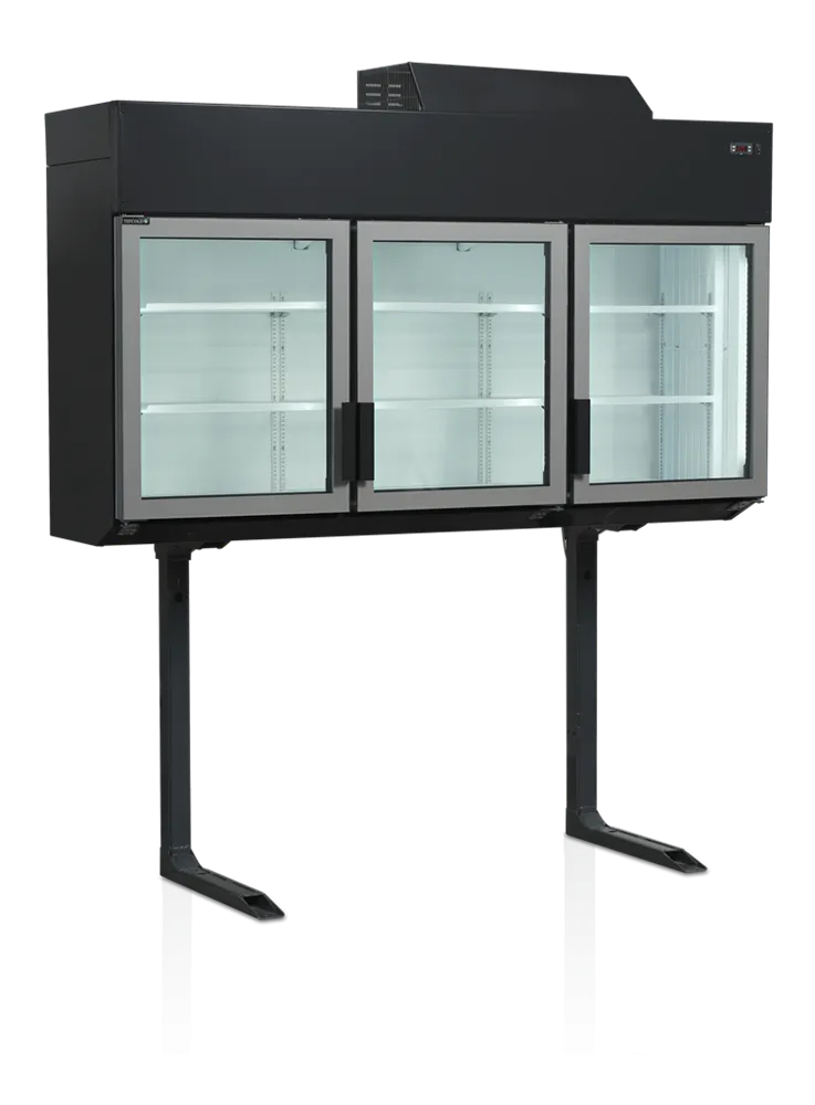 Congélateur Armoire Mural de Supermarché Noir - 3 Portes - 545 L