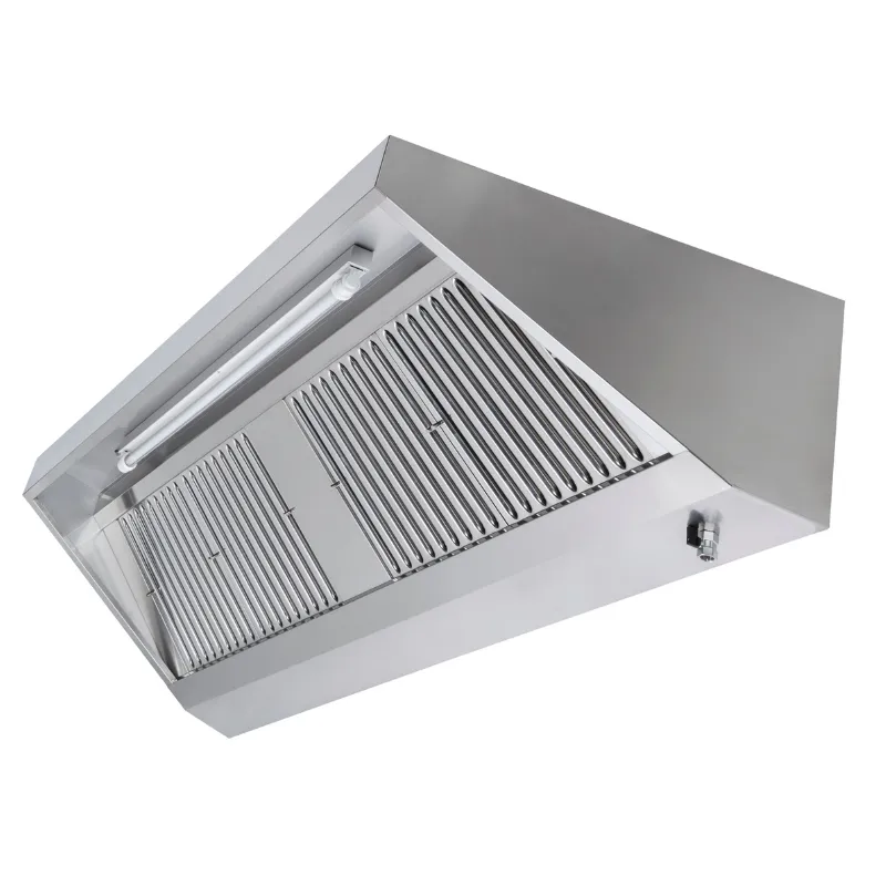 Hotte Snack Inox AISI 304 L 3600 mm, Éclairage LED, Sans Moteur, Hauteur 450 mm, Cuisine Professionnelle