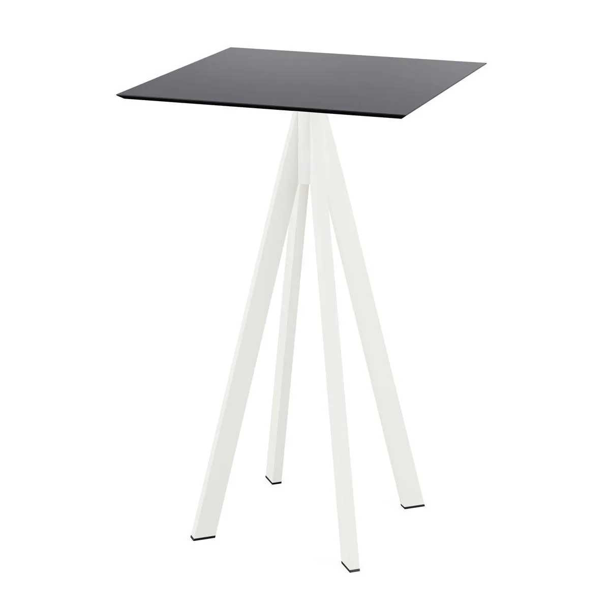 Mange-Débout Infinity Piètement Blanc et Plateau Noir - 70 x 70 cm
