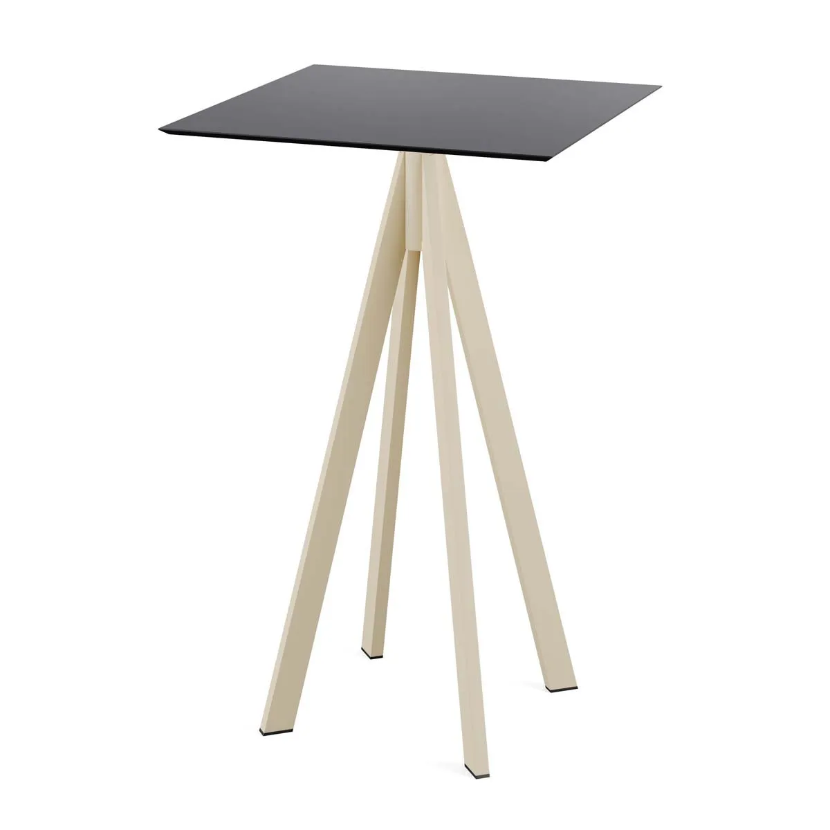 Mange-Débout Infinity Piètement Sable et Plateau Noir - 70 x 70 cm