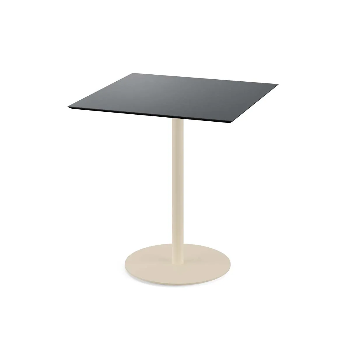 Table Bistrot Urban Piètement Sable et Plateau Noir - 70 x 70 cm