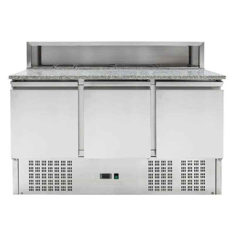 Meuble à Pizza Réfrigéré - 3 Portes - 8 Bacs GN 1/6