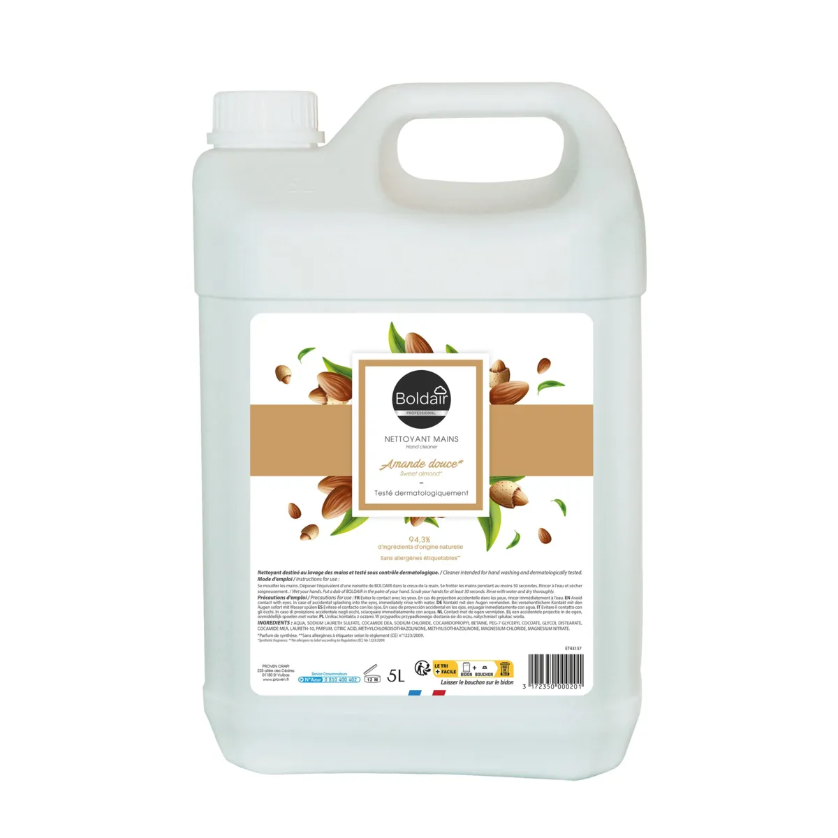 Nettoyant Mains à l'Amande Douce - 5 L