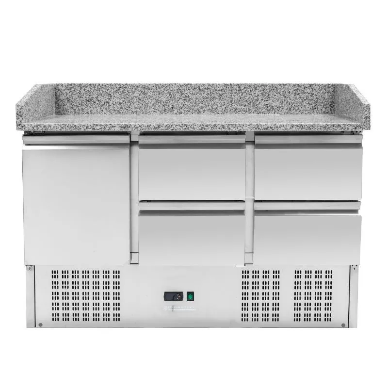 Meuble à Pizza Réfrigéré Compact 600x400 - 1 Porte et 4 Tiroirs