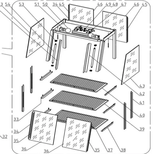 Lot de 3 grilles pour vitrine chaude