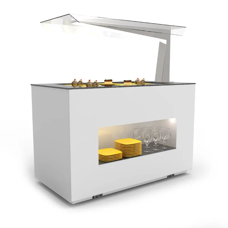 Buffet Réfrigéré Libre Service avec Socle Éclairé - Droite