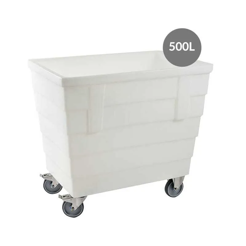 Bac Double-Paroi Avec Roues et Bonde - 500 L - Blanc