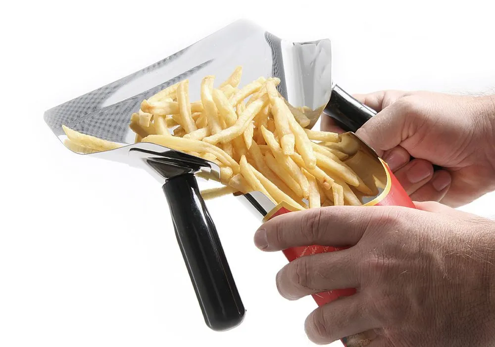 Pelle à Frites Inox avec Poignées Amovibles - 230 x 200 mm