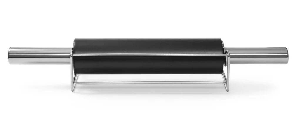 Rouleau à Pâte en Acier Inoxydable avec Support Chromé