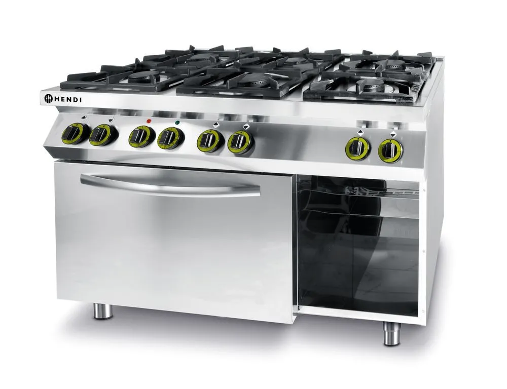 Fourneau Kitchen Line - 6 Feux avec Four à Convection Électrique GN 1/1