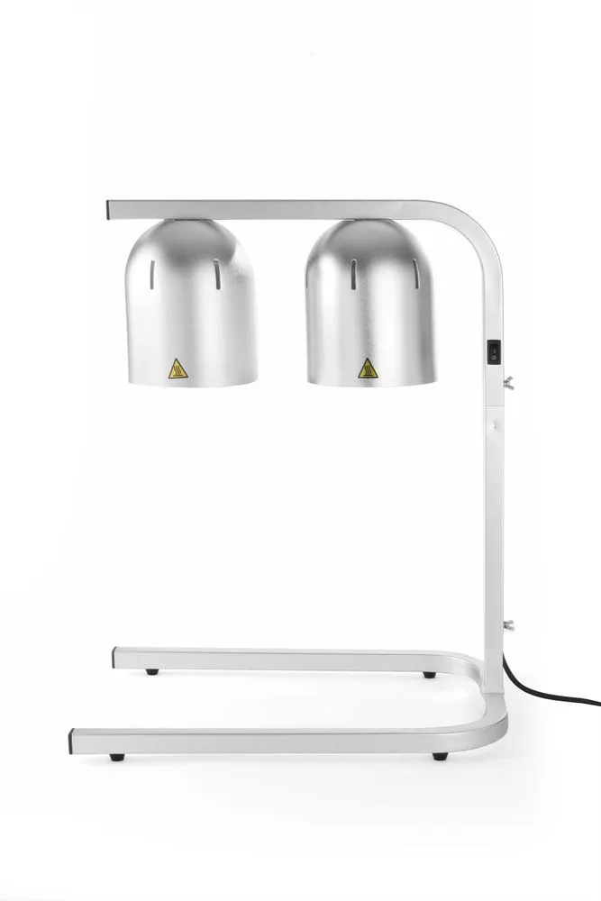 Portique Chauffe-plat Argenté avec 2 Lampes Infrarouges