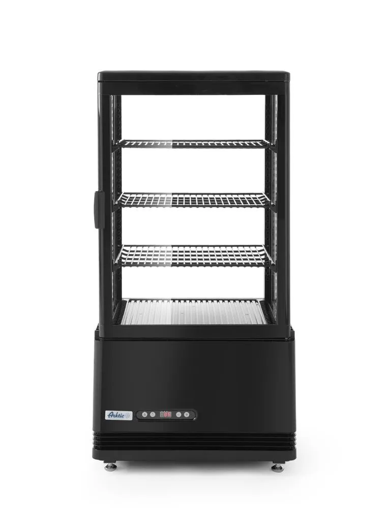 Vitrine Réfrigérée Noire 4 Faces Vitrées - 68 L