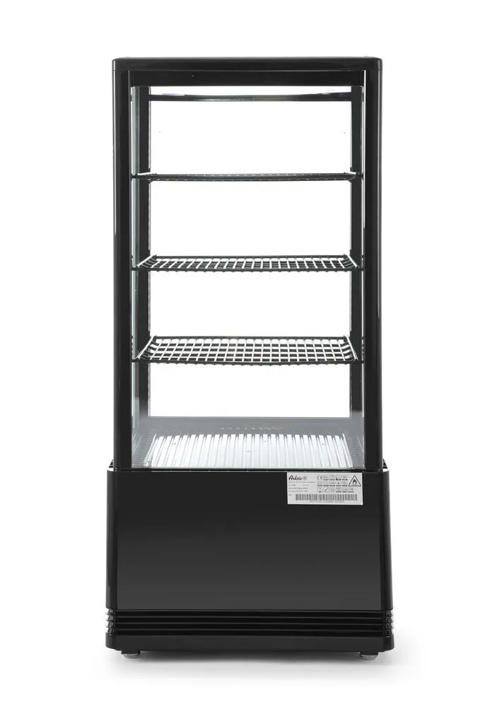 Vitrine Réfrigérée Noire 4 Faces Vitrées - 78 litres