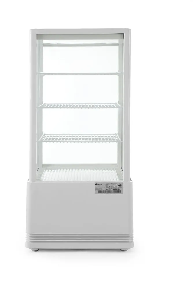 Vitrine Réfrigérée Blanche 4 Faces Vitrées - 78 litres