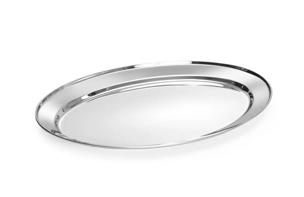 Plat Ovale en Inox - 500 x 350 mm