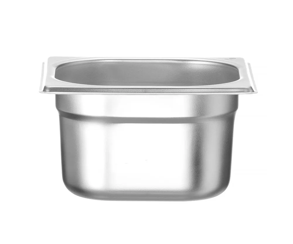 Bac Gastro GN 1/6 Inox - Profondeur 100 mm - 1,6 L