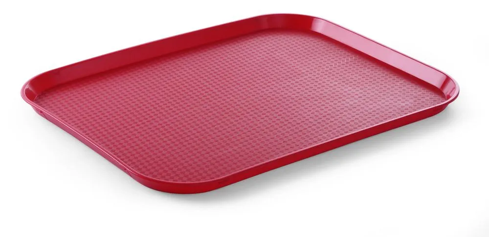 Plateau Rectangulaire Fast Food - Grand Modèle 450 x 350 mm - Rouge- Rouge