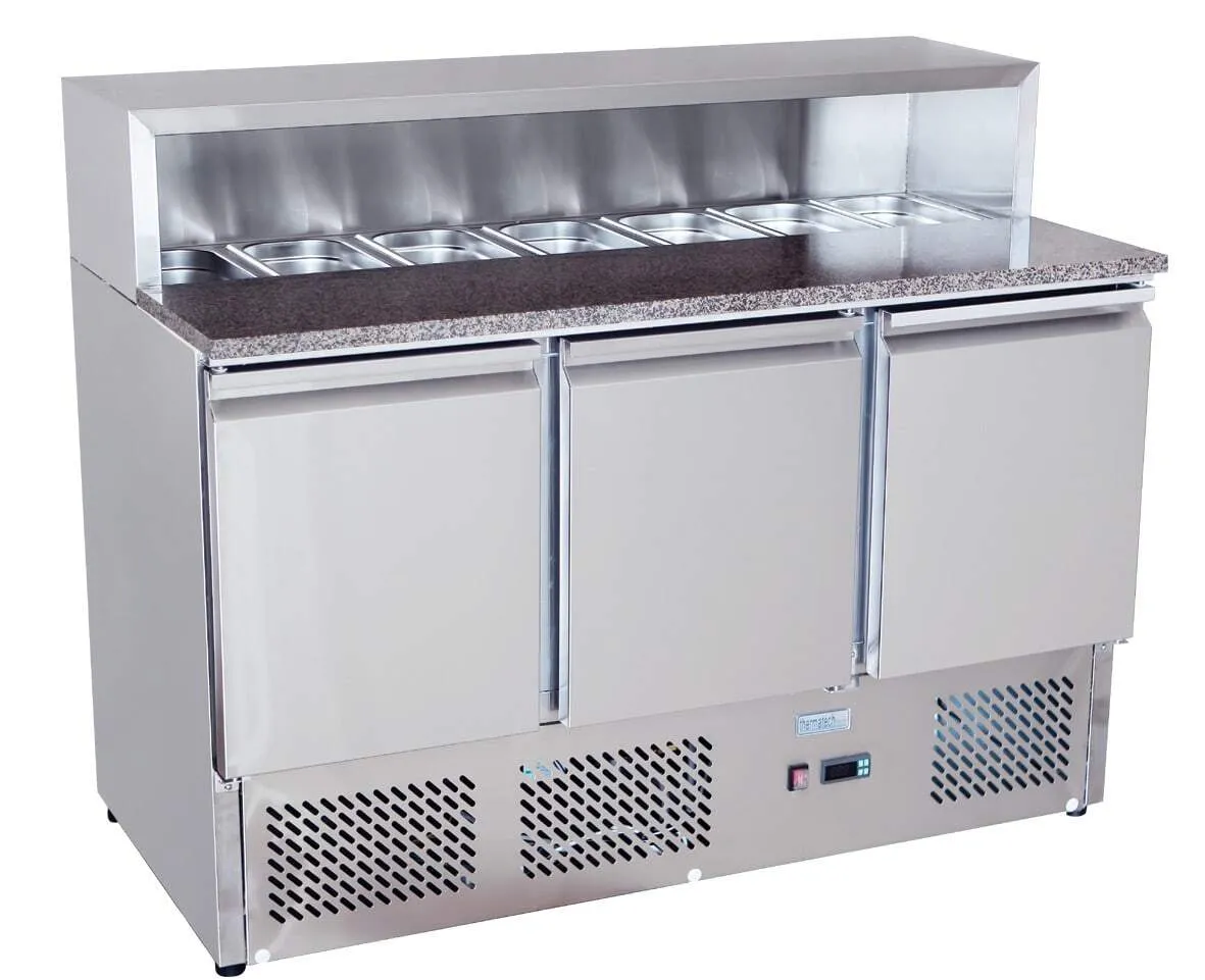 Meuble à Pizza - 3 Portes Toit Inox