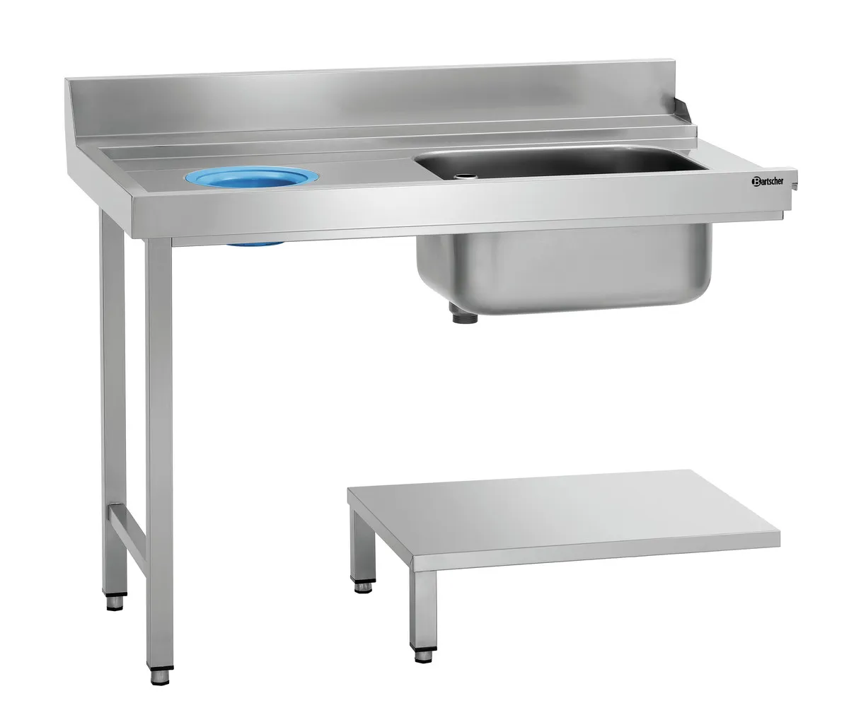 Table de Tri avec 1 Bac et 1 Trou Vide Déchet - Gauche - L 1200 x P 720 mm