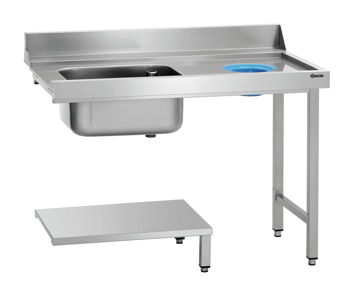 Table de Tri avec 1 Bac et 1 Trou Vide Déchet - Droite - L 1200 x P 720 mm