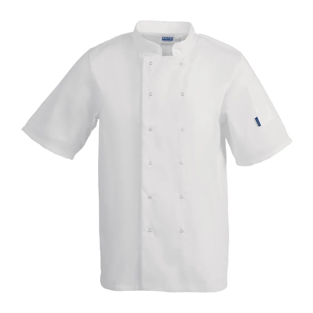 Veste de Cuisine Mixte Blanche à Manches Courtes Vegas - Taille XS