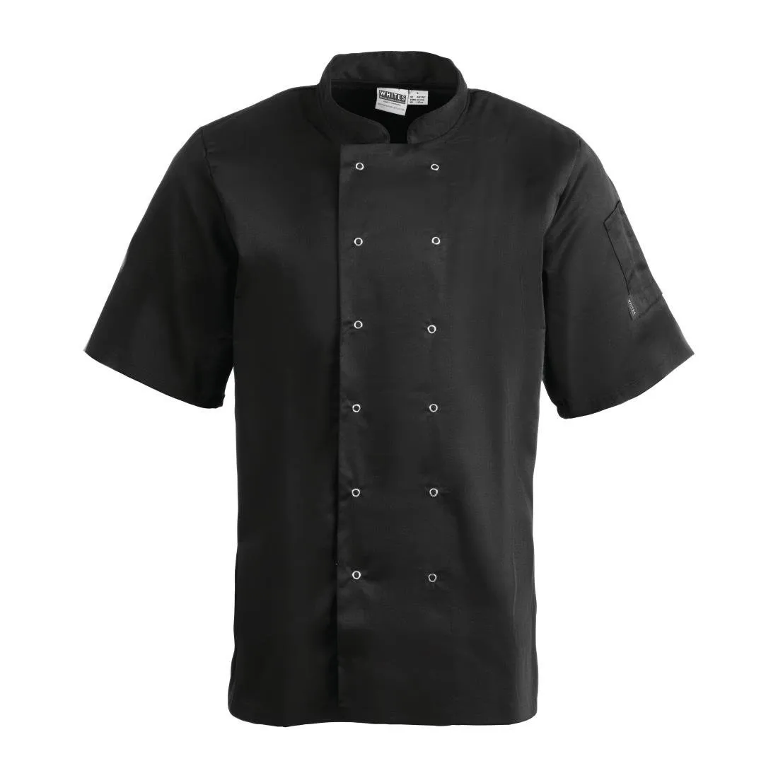 Veste de Cuisine Mixte Noire à Manches Courtes Vegas - Taille M