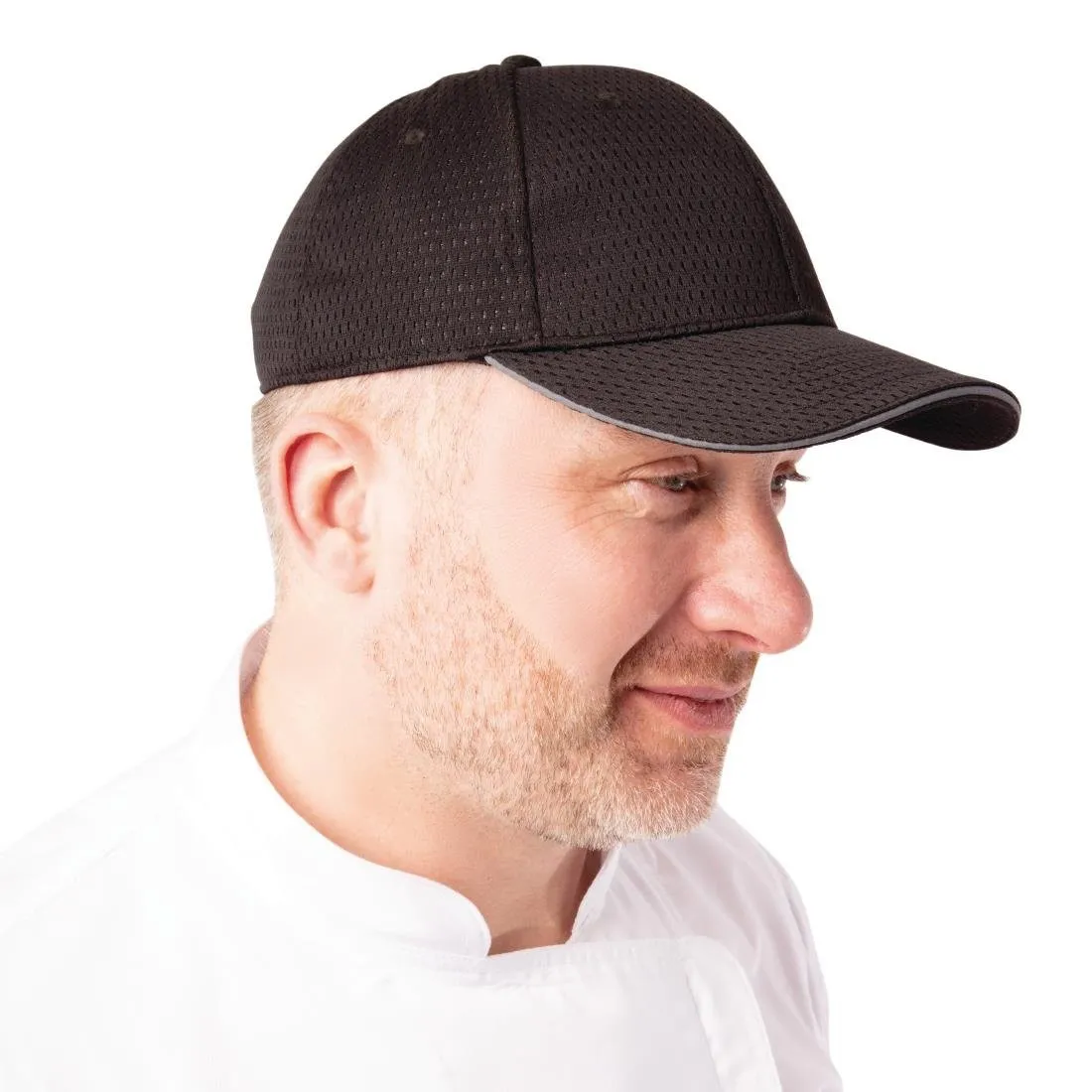 Casquette Baseball Noire avec Liseré Gris - Taille Unique