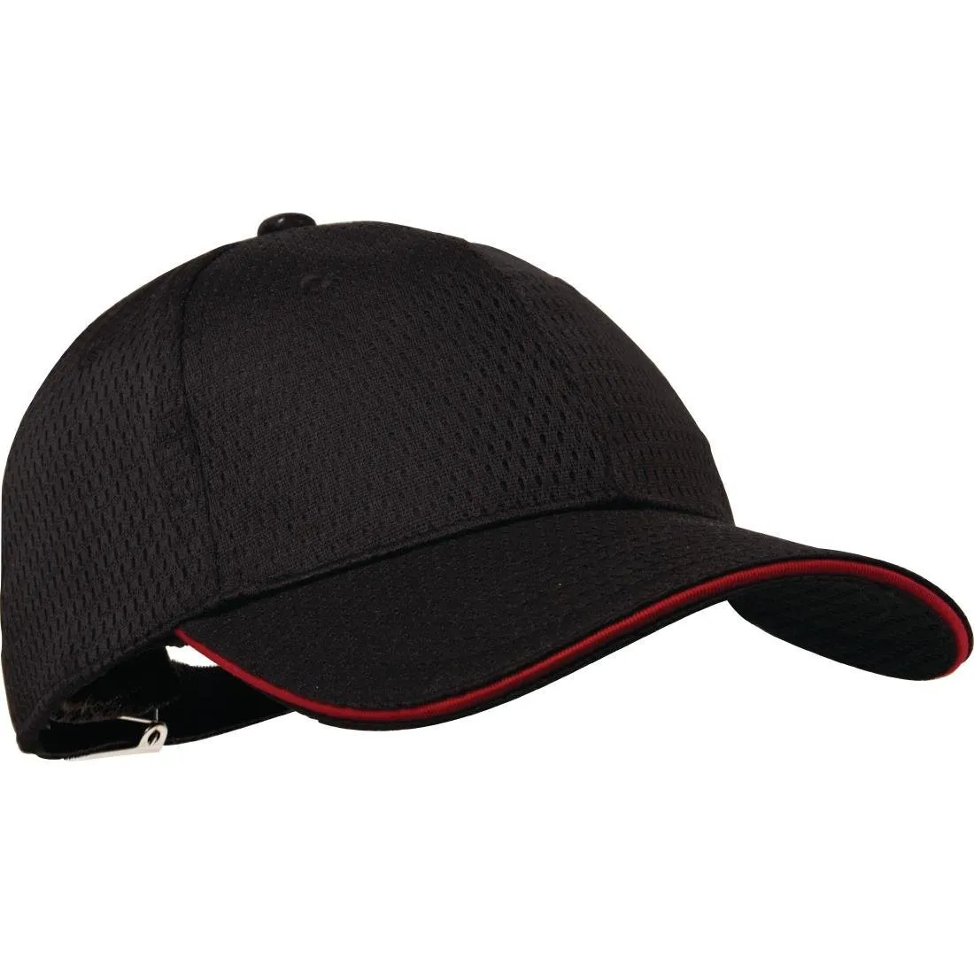 Casquette Baseball Noire avec Liseré Rouge - Taille Unique