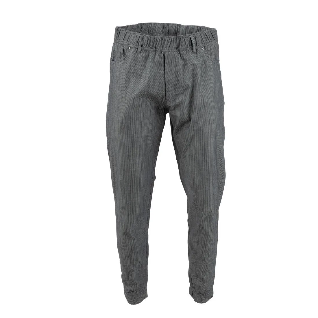 Pantalon de Cuisine Jogger à Fines Rayures Noires et Blanches - Taille XL