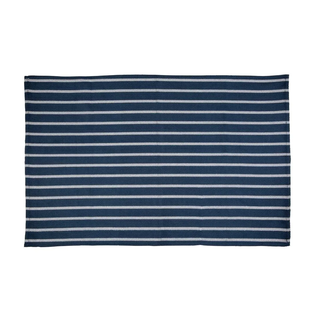 Torchon de Cuisinier Bleu Marine Rayé Blanc - 457 x 711 mm