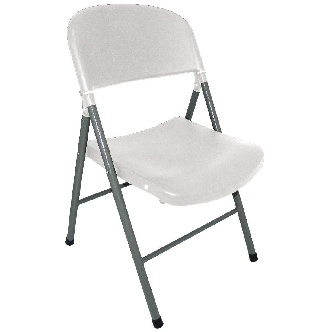 Chaise Pliante Blanche et Grise - Lot de 2