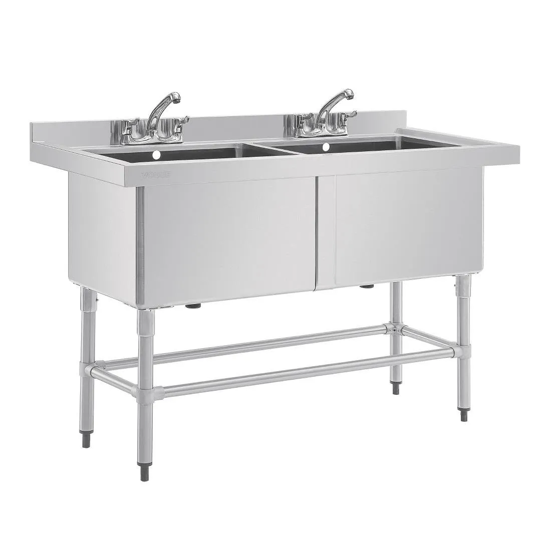 Double Evier Profond avec Dosseret - 2 x 100 L - 1410 x 600 mm