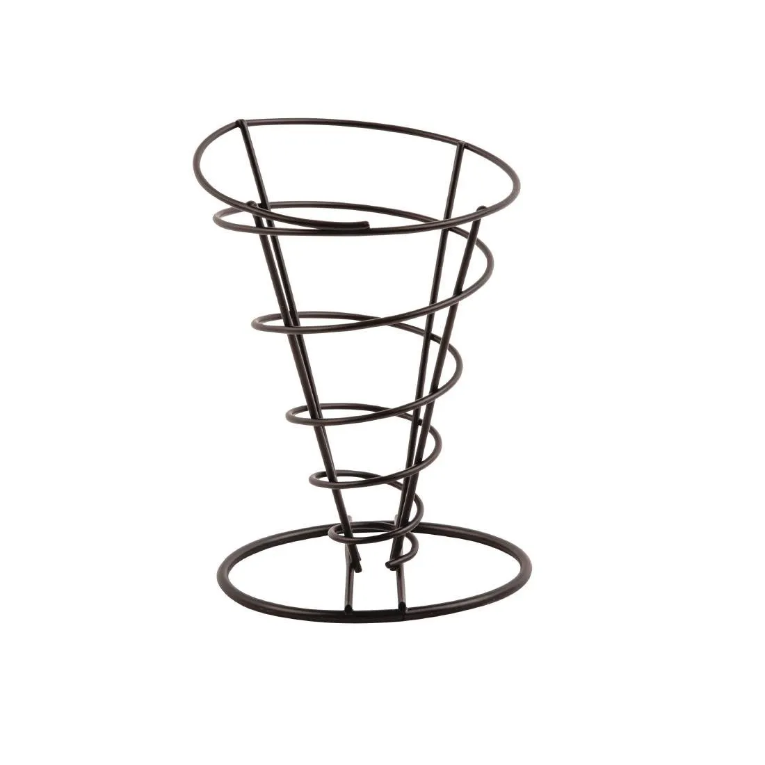 Support Conique Noir pour Frites - Ø 115 mm