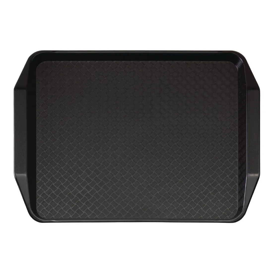 Plateau Rectangulaire Noir avec Poignées en Polypropylène Fast Food