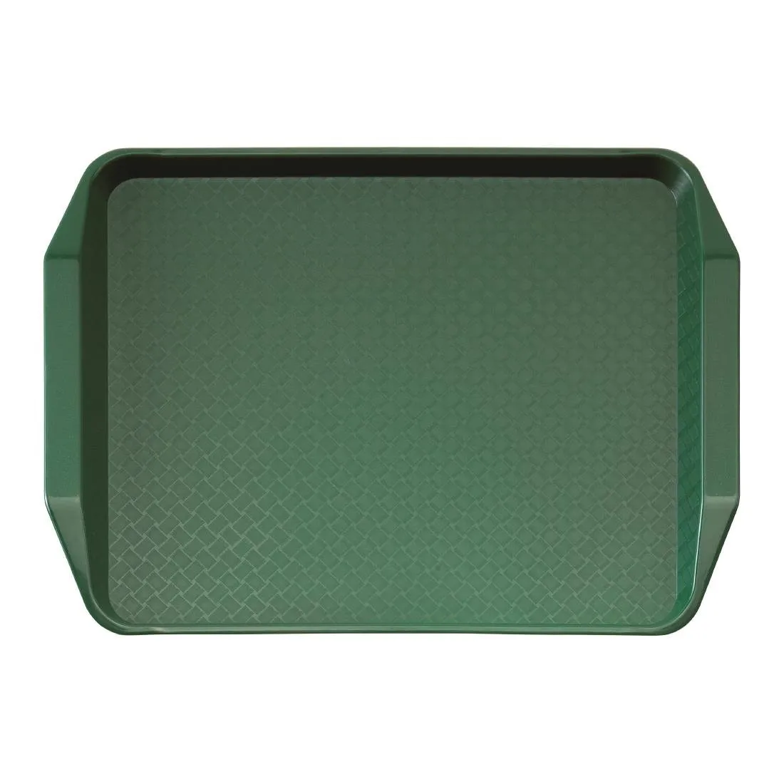 Plateau Rectangulaire Vert Avec Poignées En Polypropylène Fast Food 430Mm - Lot de 24