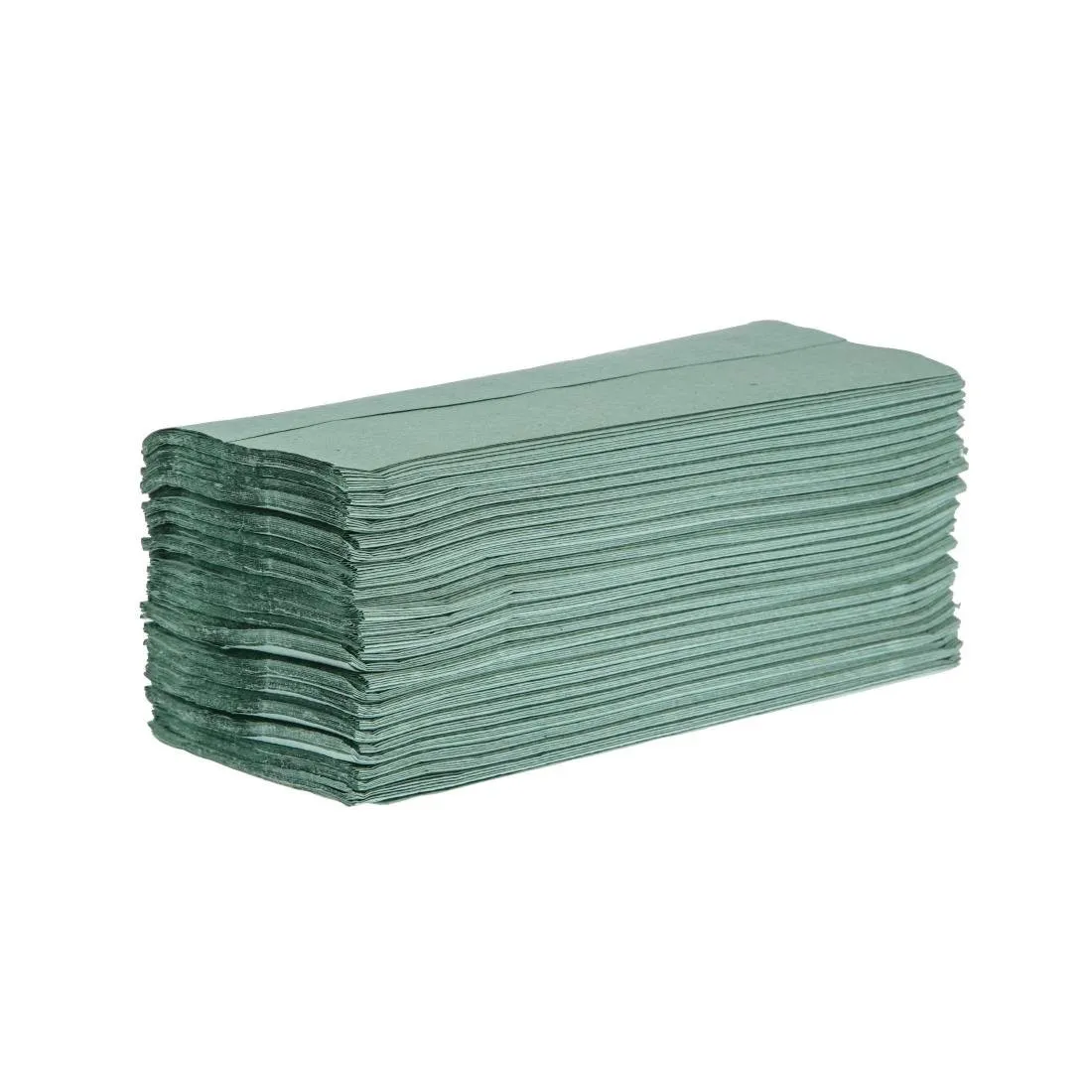 Essuie-Mains 1 Pli Pliage en Z Vert - Lot de 12