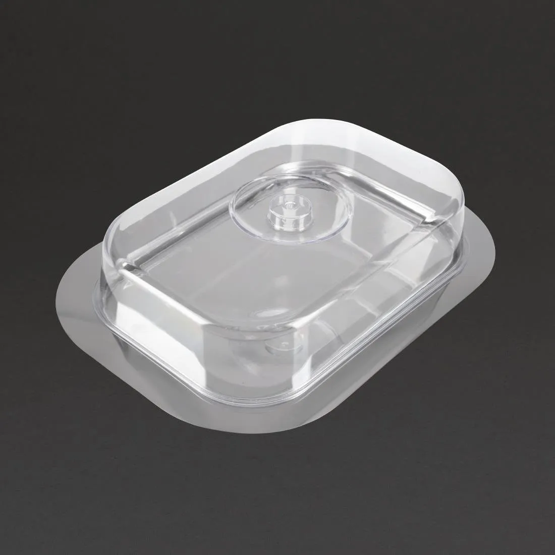 Plateau Rectangulaire en Inox et Couvercle Transparent