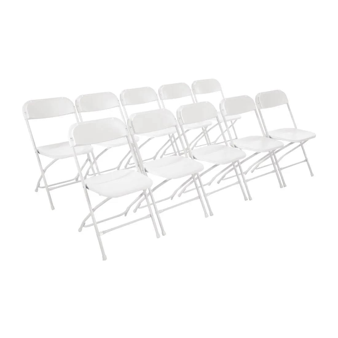 Chaises Pliantes Blanches - Lot de 10