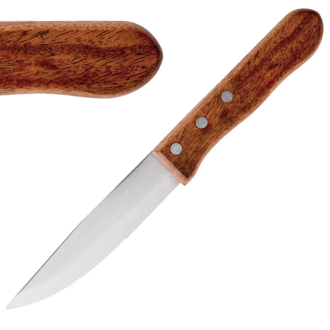 Couteaux À Steak Jumbo Manche Bois De Rose  - Lot de 12