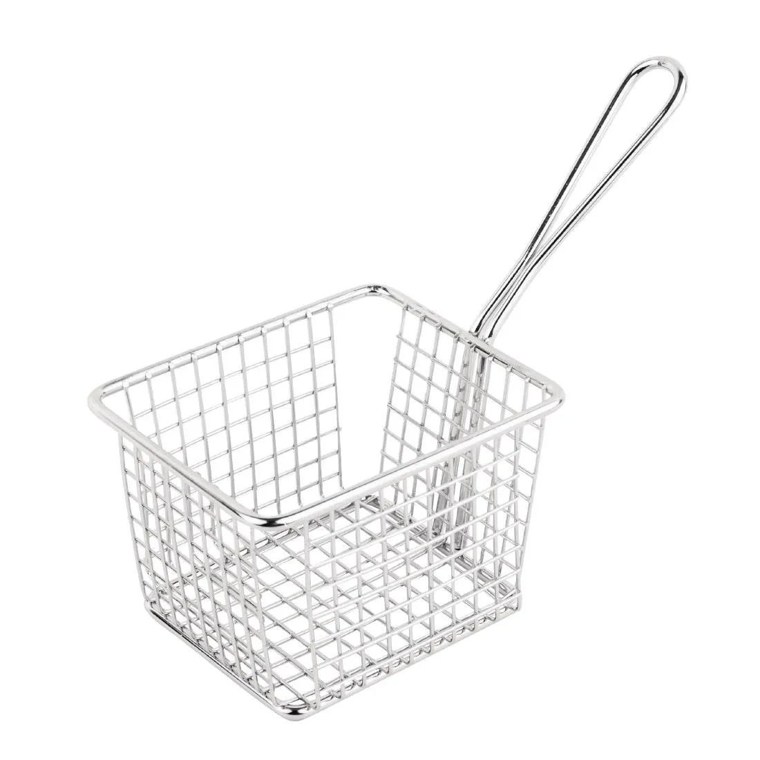 Grand Panier Carré De Présentation Avec Manche Long En Inox