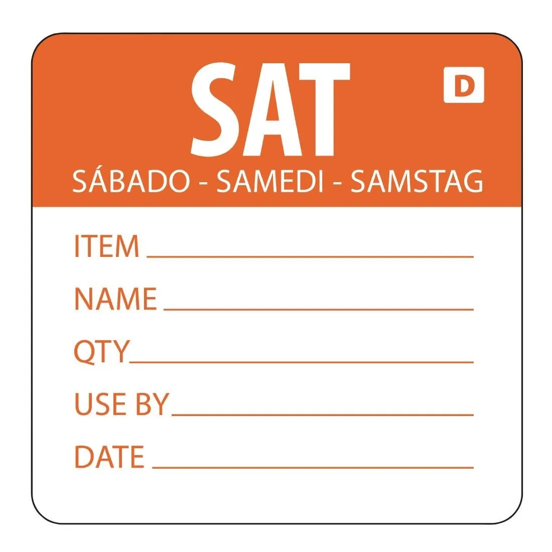 Etiquettes Solubles Jour De La Semaine "Samedi"  - Rouleau de 250